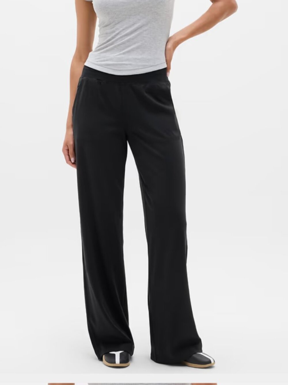 Athleta Venice High Rise Wide Leg Pant - black, size large